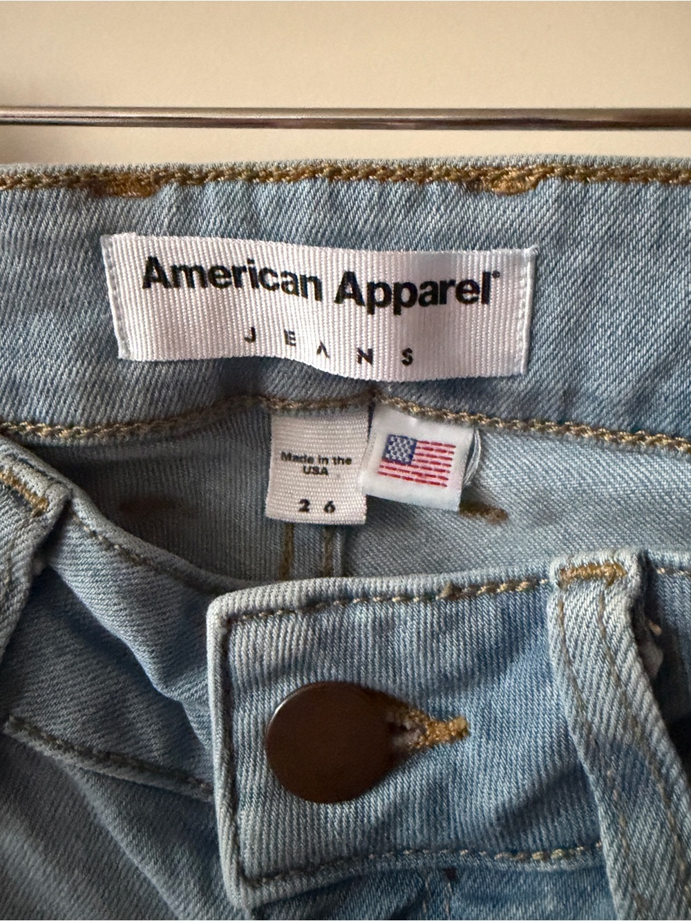 American Apparel Light Blue Wash Skinny Jeans
